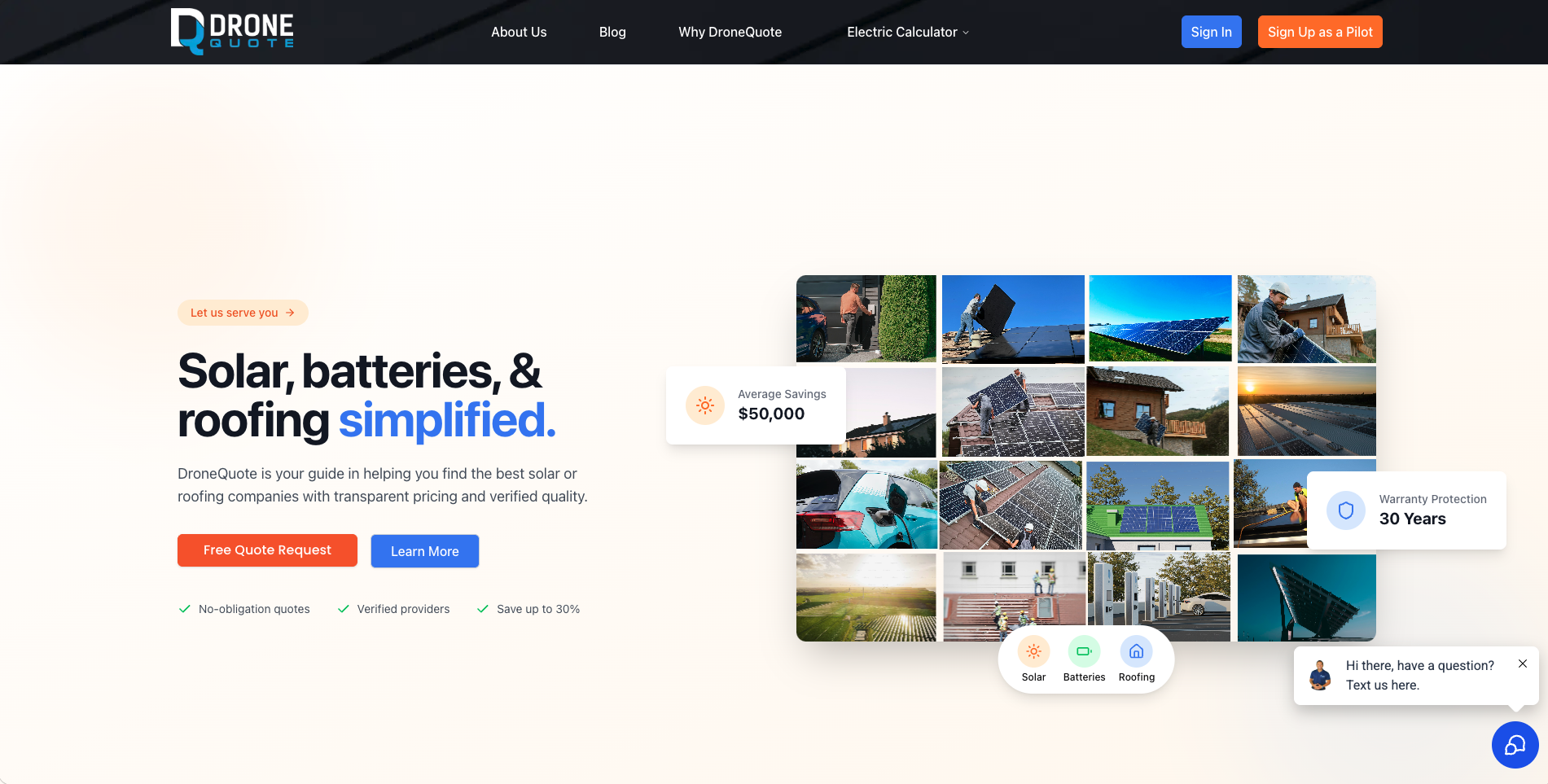 DroneQuote website