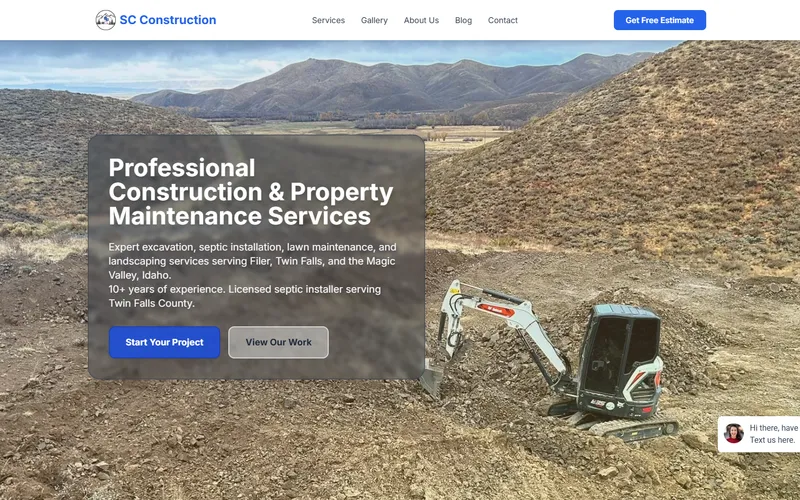 SC Construction website