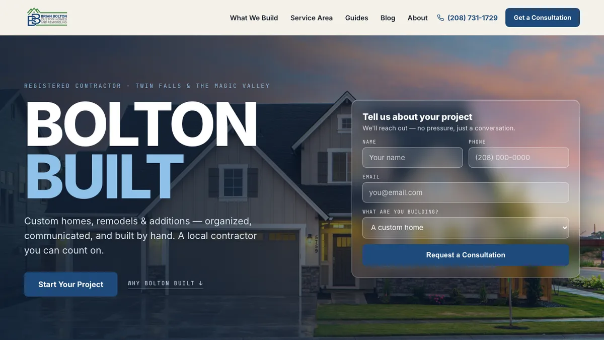 Bolton Built website