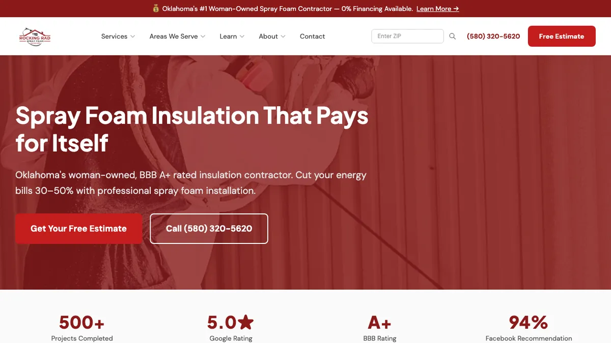 Rocking Rad Spray Foam website