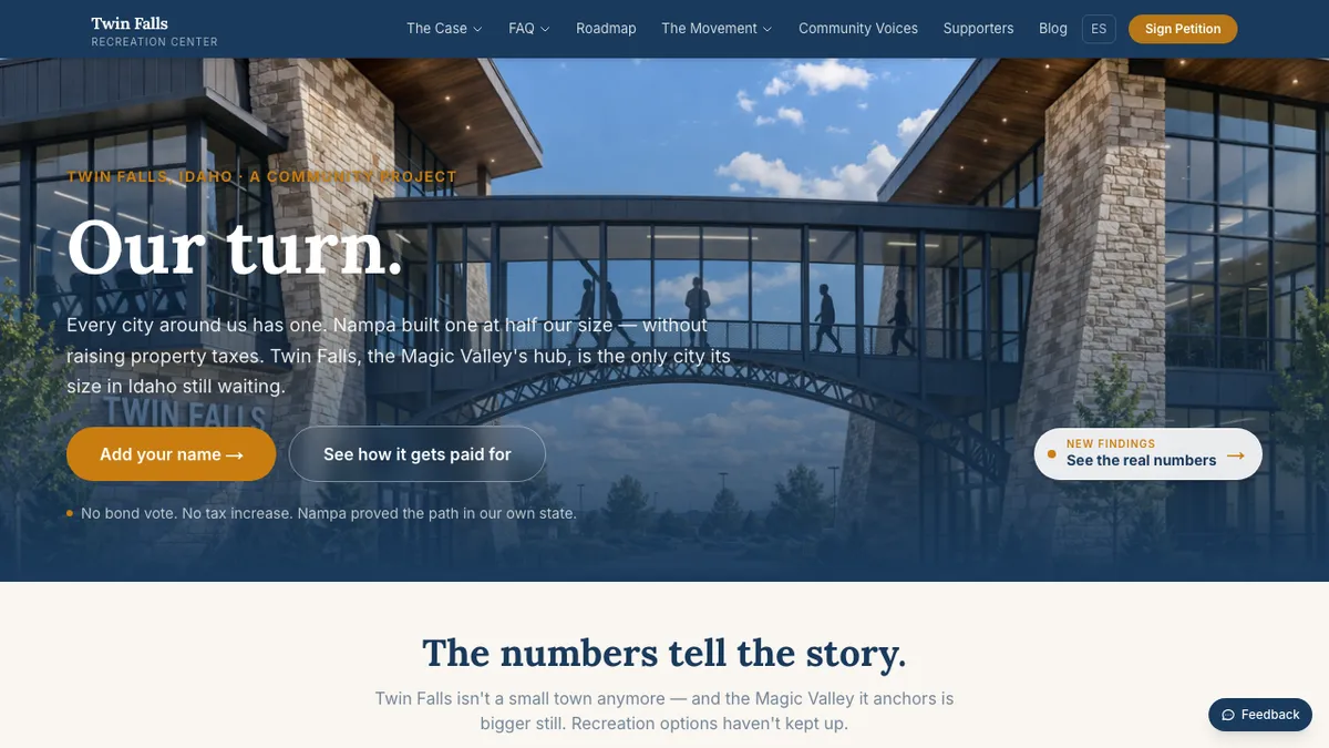 Twin Falls Rec Center website