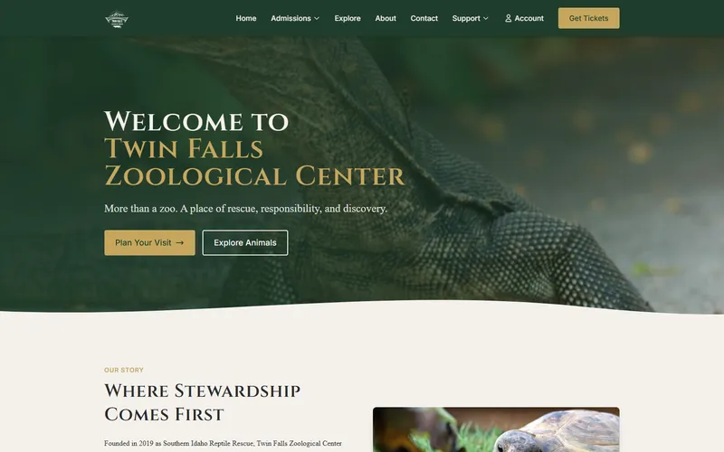 Twin Falls Zoo website